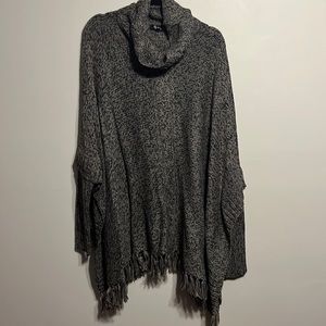 1x poncho style cowl neck sweater